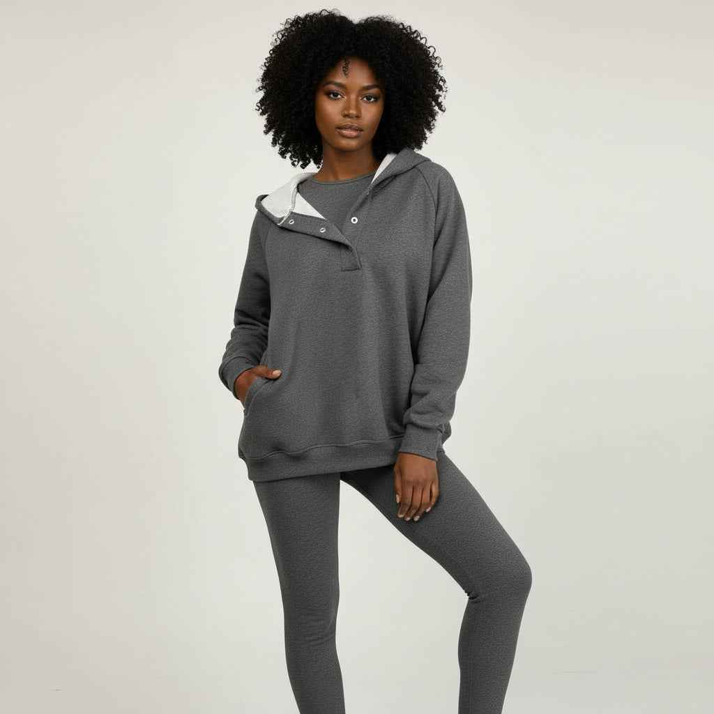 Women's Hooded Sweatshirt Set Dark Grey