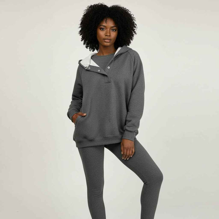 Women's Hooded Sweatshirt Set Dark Grey