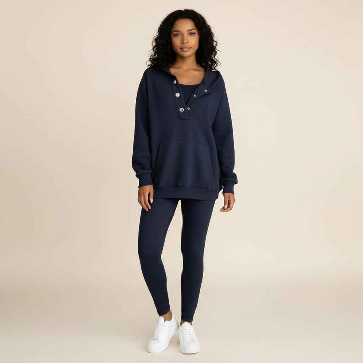 Women's Hooded Sweatshirt Set Dark Blue