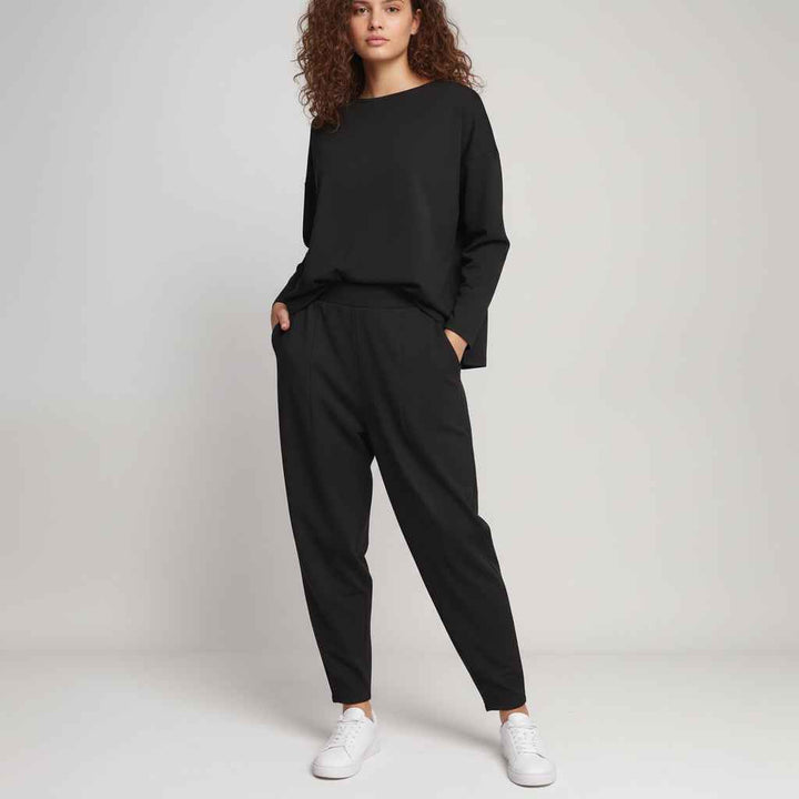 Women's Long-Sleeve Lounge Set Black
