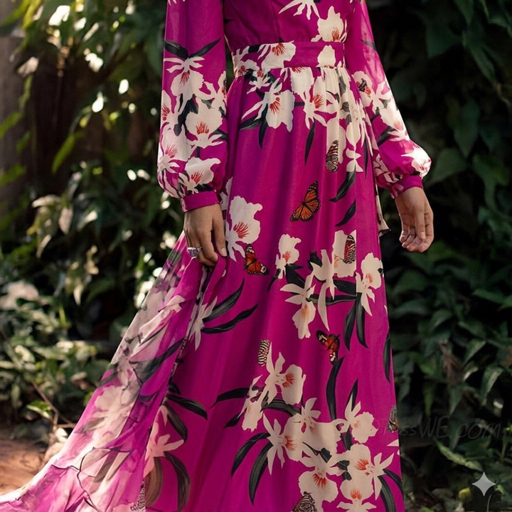 Rachel | Women's Lightweight Floral Chiffon Dress with Flowing Fit