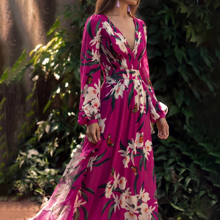 Rachel | Women's Lightweight Floral Chiffon Dress with Flowing Fit