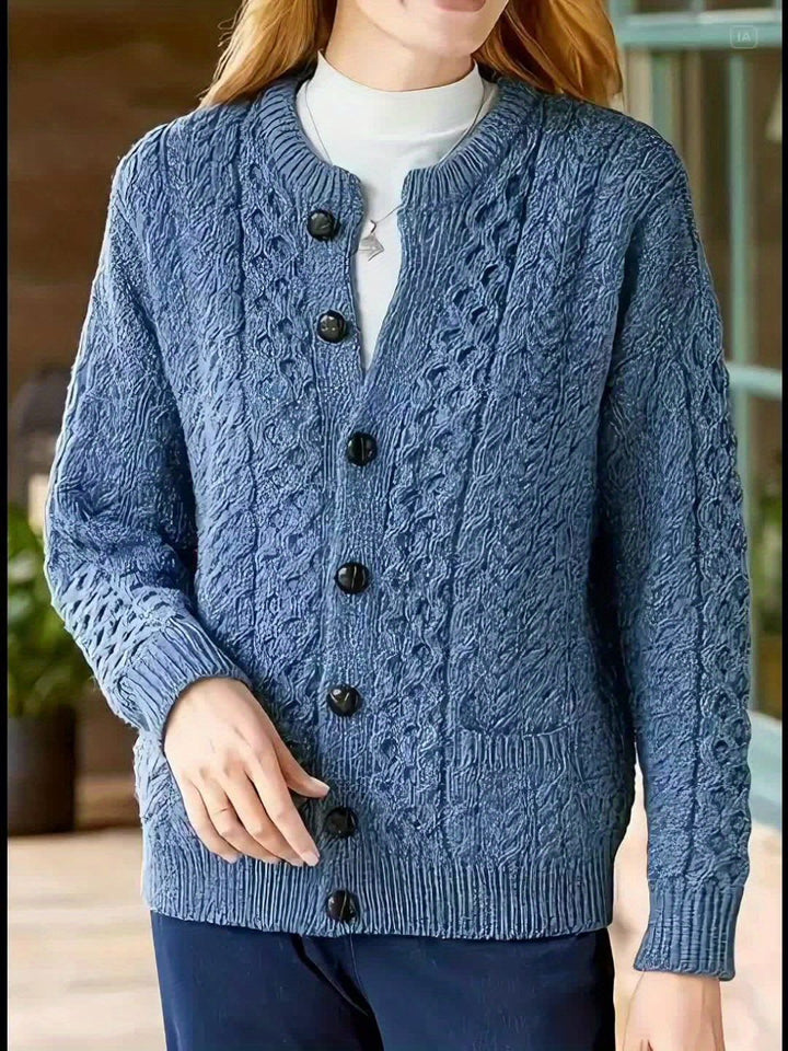 Women's Cable Knit Button-Front Cardigan