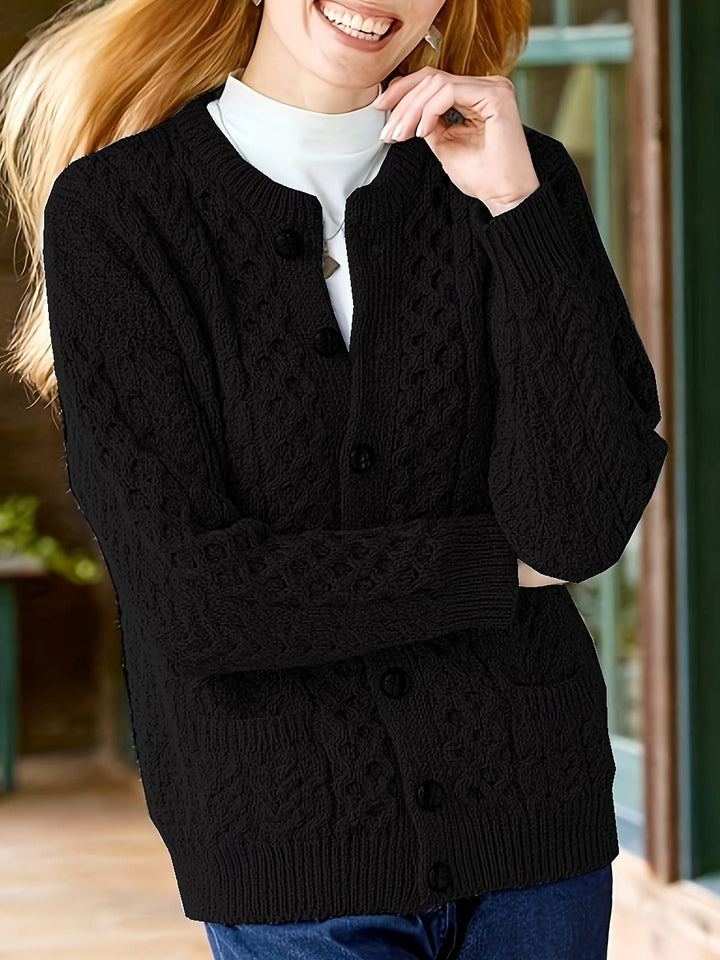 Women's Cable Knit Button-Front Cardigan