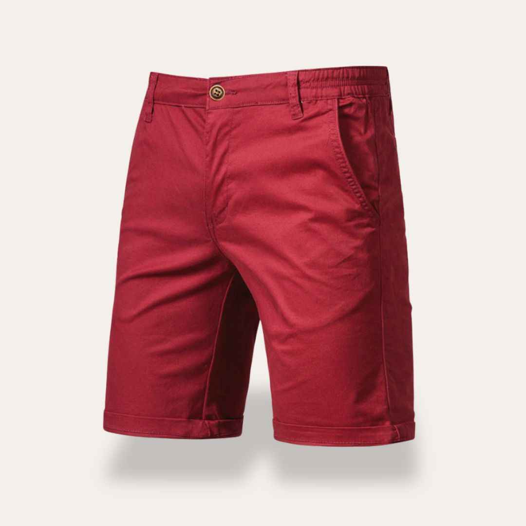 Men's Classic Fit Shorts – Breathable Mid-Length Casual Style Red