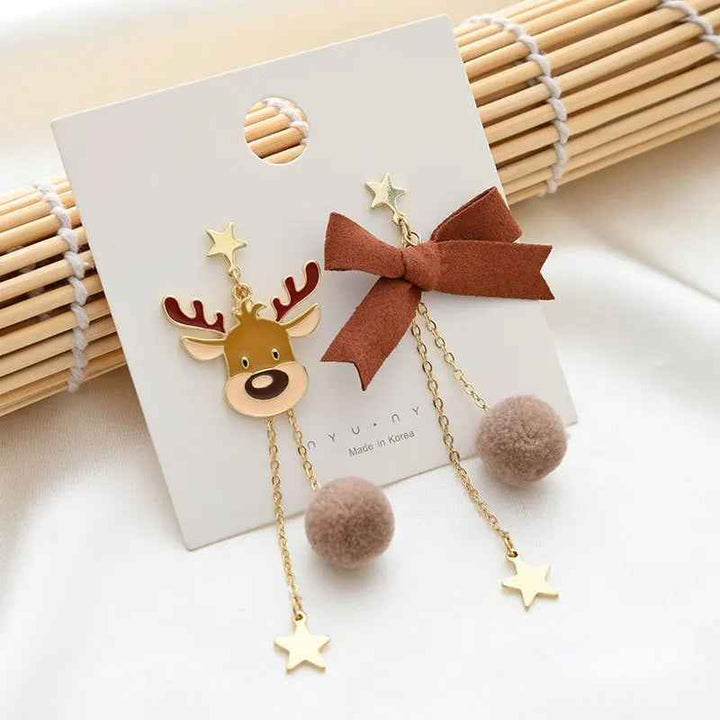 Festive Charm Earrings Reindeer Charm