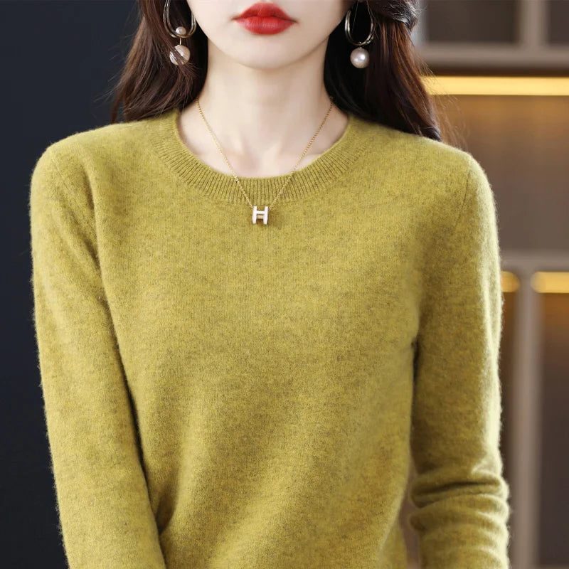 Women's Ribbed Knit Crew Neck Sweater