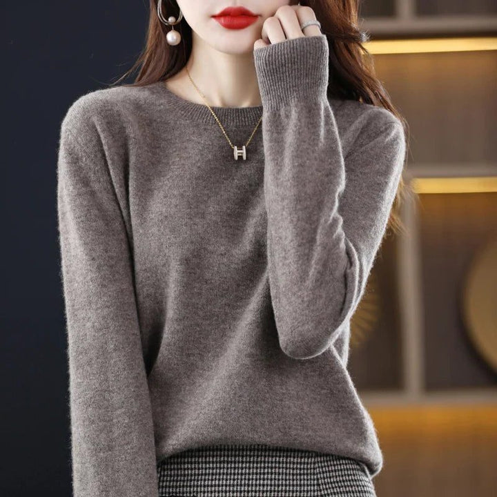 Women's Ribbed Knit Crew Neck Sweater