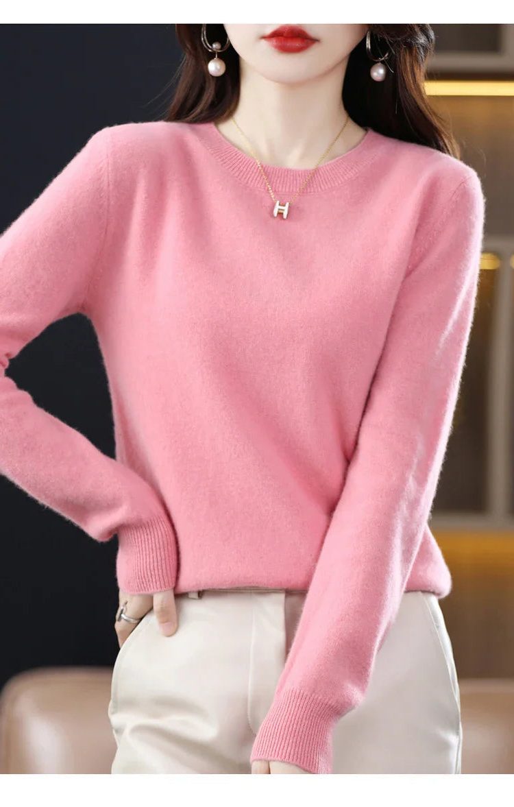 Women's Ribbed Knit Crew Neck Sweater