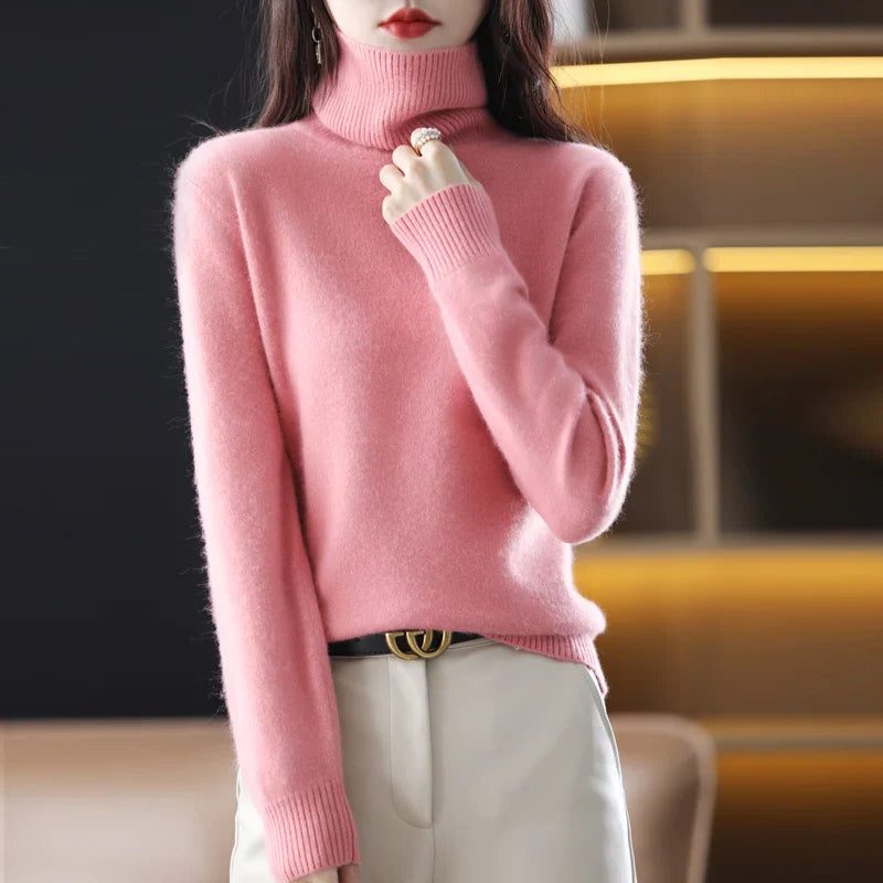 Women's Ribbed Knit Turtleneck Sweater