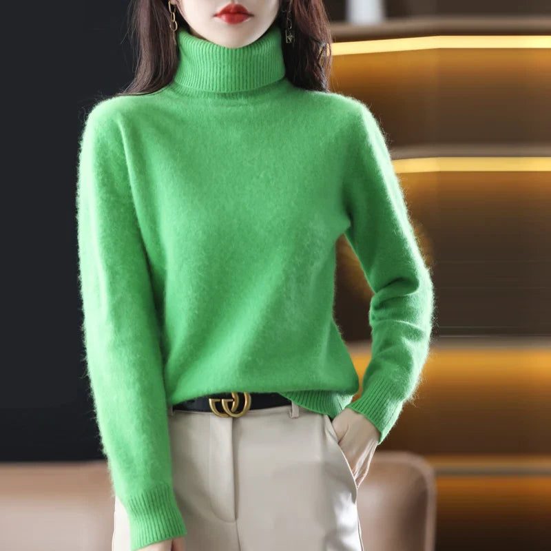Women's Ribbed Knit Turtleneck Sweater