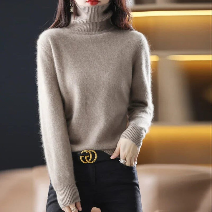Women's Ribbed Knit Turtleneck Sweater