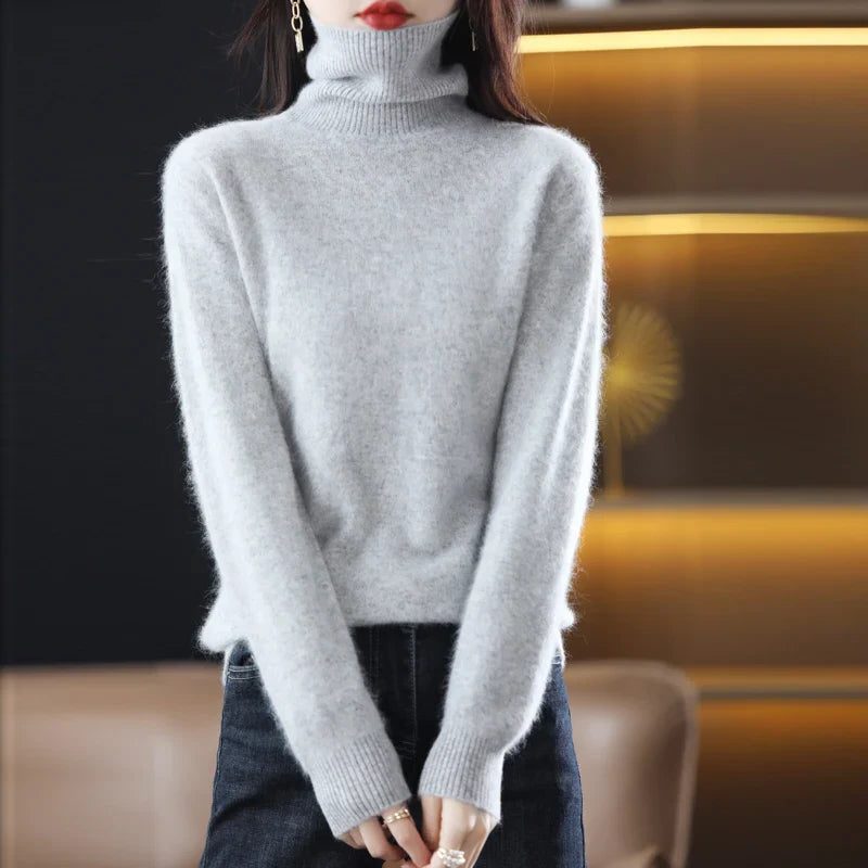 Women's Ribbed Knit Turtleneck Sweater