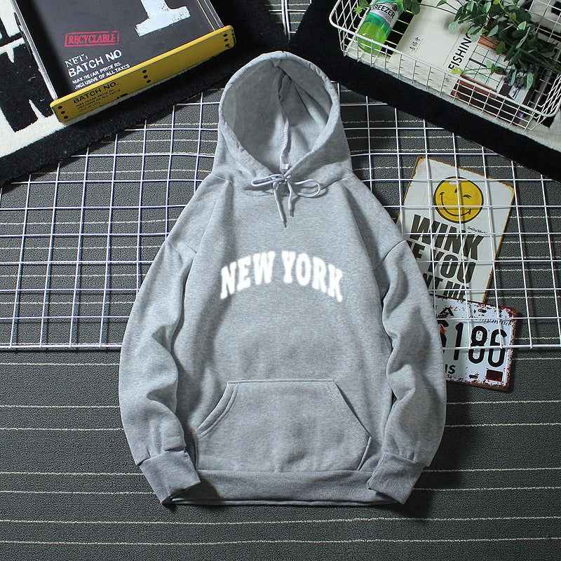 Men's Oversized Printed Letter Hoodie - Casual Thick-Cut Pullover for Comfort Dark Gray