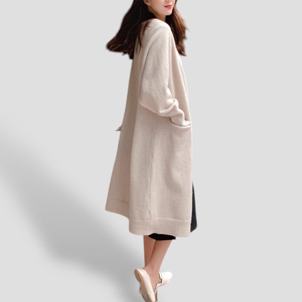 Women's Cashmere Long Cardigan with Pockets