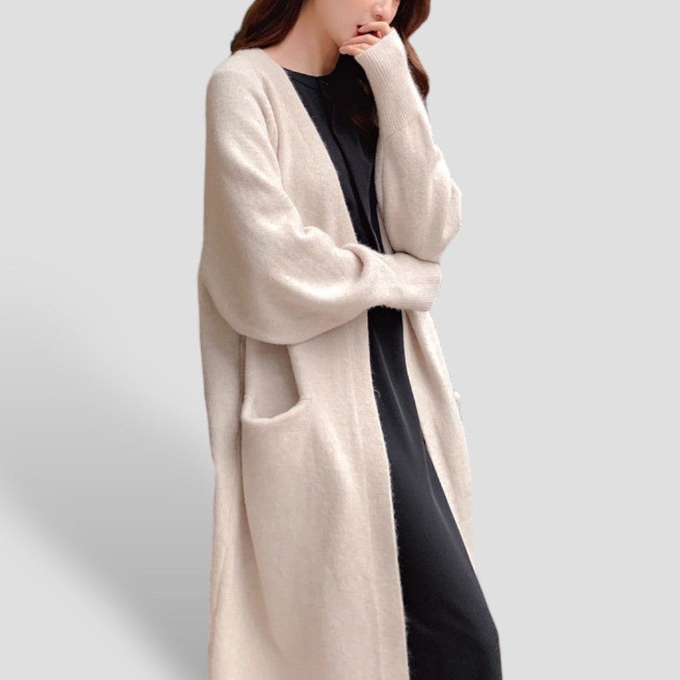 Women's Cashmere Long Cardigan with Pockets