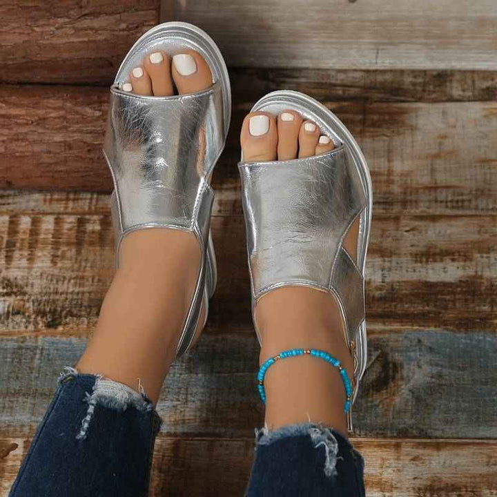 Women's Summer Peep Toe Wedge Sandals – Orthopedic Support