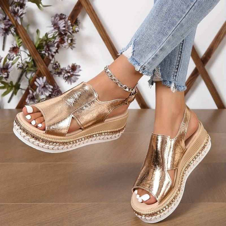 Women's Summer Peep Toe Wedge Sandals – Orthopedic Support