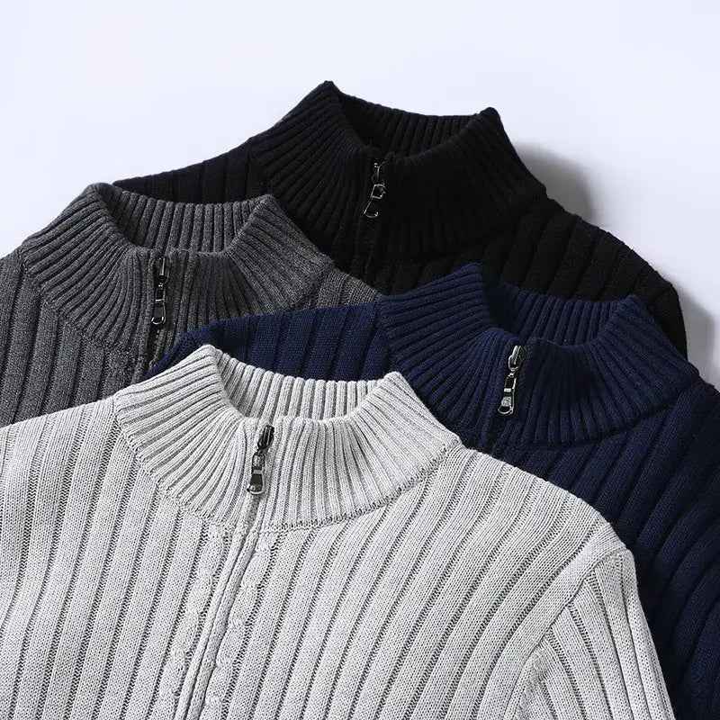 Men's Ribbed Zip Cardigan - Aurelian Style