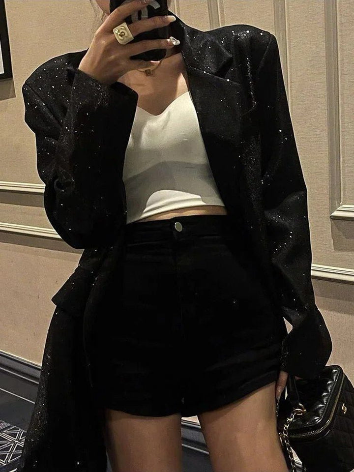Women's Sequin Oversized Blazer for Stylish Outfits