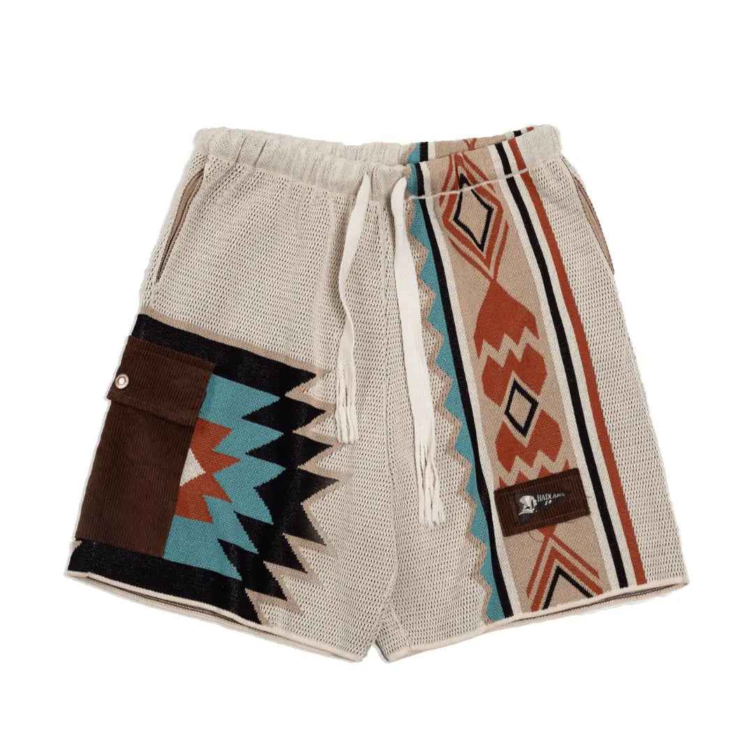 Men's Vintage Jacquard Knit Shorts - Sun Chaser Style