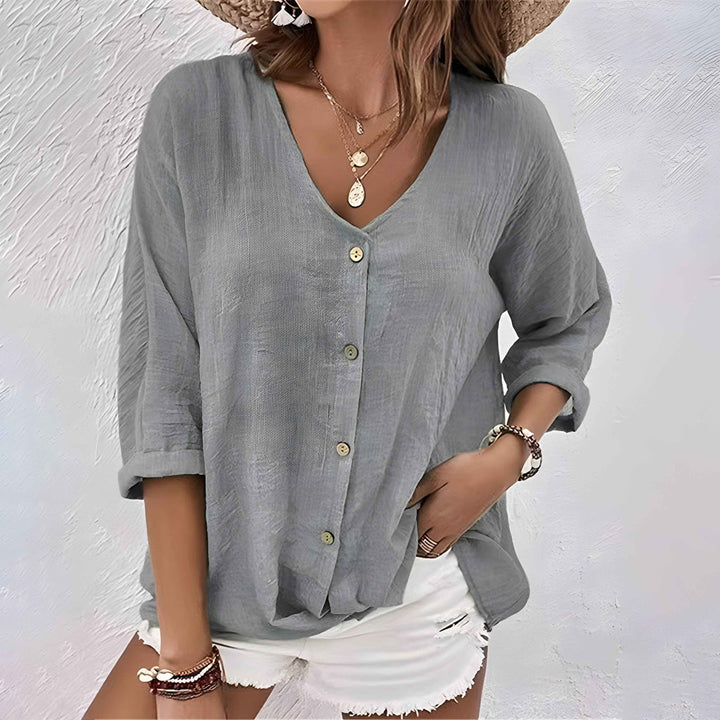 Women's Casual Relaxed Button-Up Blouse