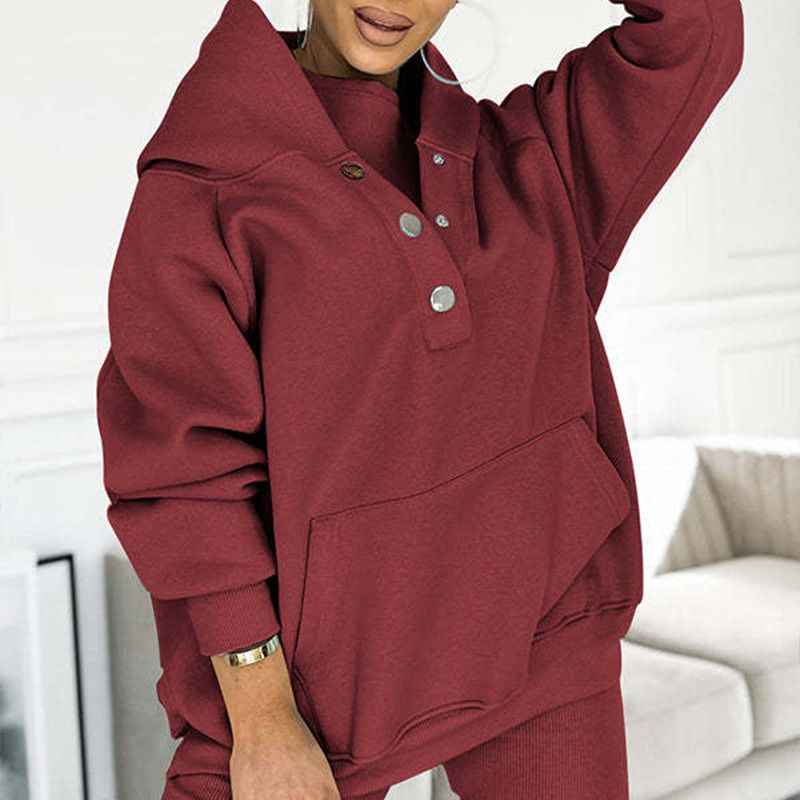Women's Cozy Loungewear Set – Hoodie with Pocket & High-Waisted Leggings – Soft Fabric
