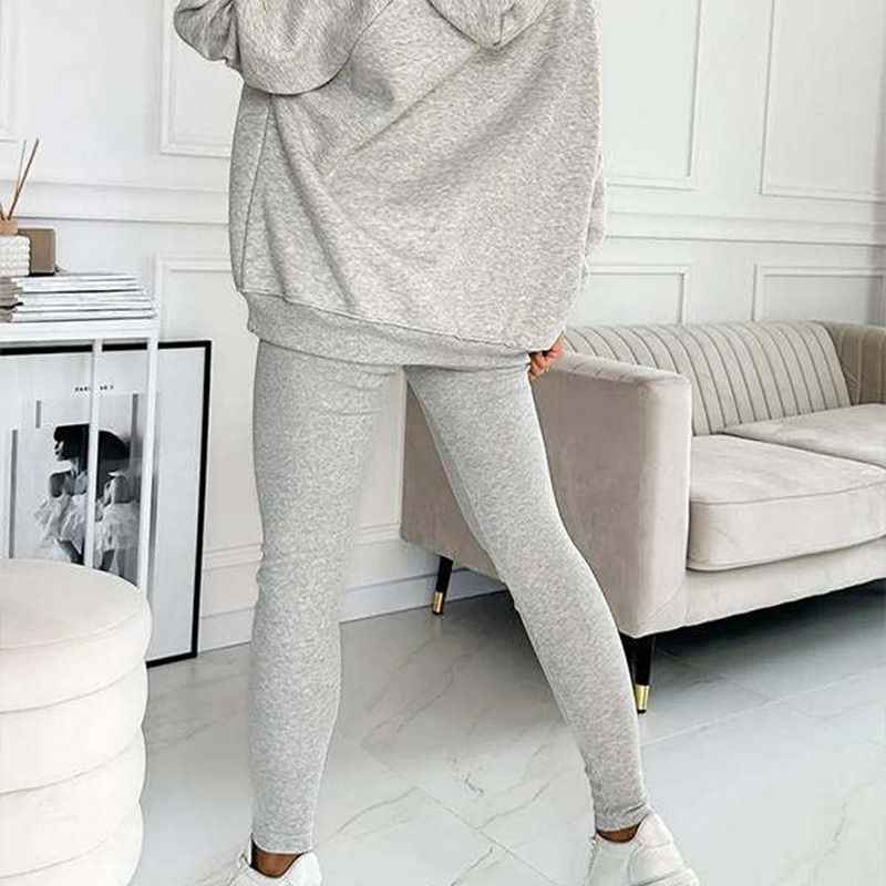 Women's Cozy Loungewear Set – Hoodie with Pocket & High-Waisted Leggings – Soft Fabric