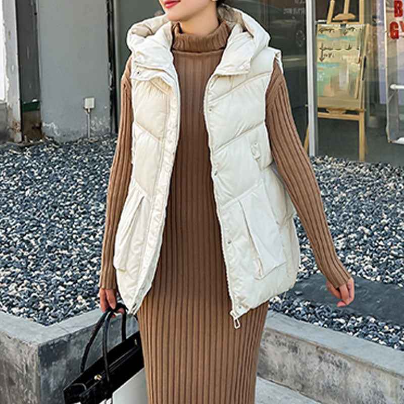 Women's Hooded Mid-Length Thick Cardigan