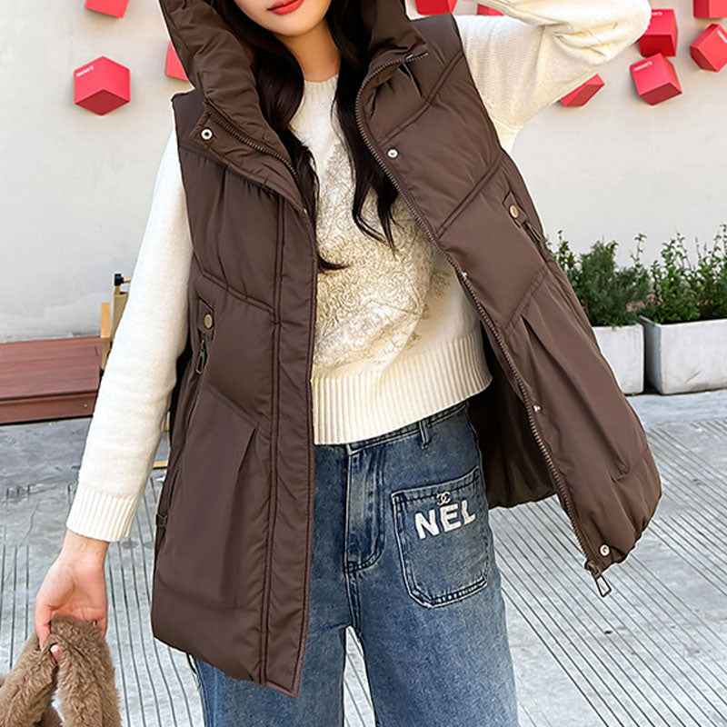 Women's Hooded Mid-Length Thick Cardigan