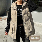 Women's Hooded Mid-Length Thick Cardigan Khaki