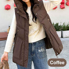 Women's Hooded Mid-Length Thick Cardigan Coffee