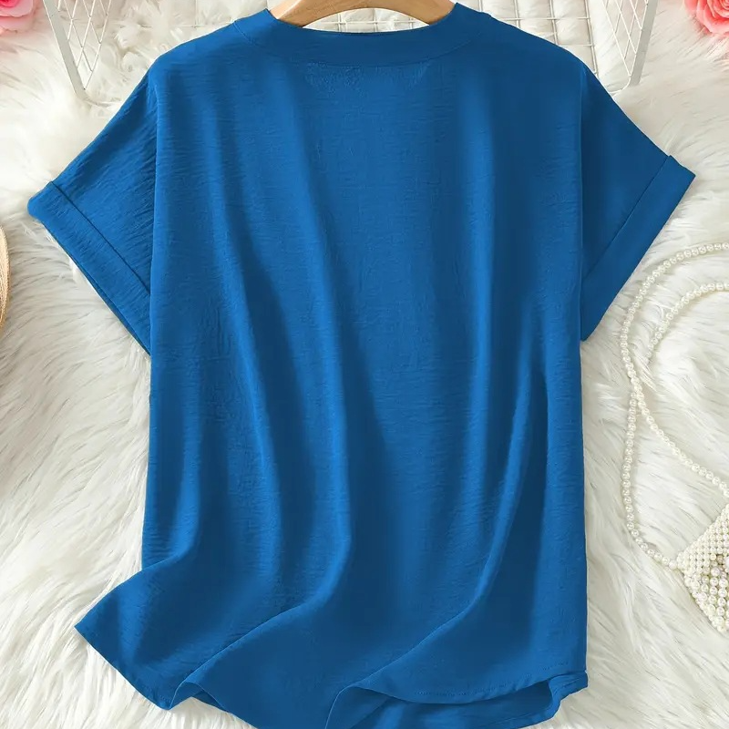 Women's Stylish Mid Sleeve V-Neck Blouse