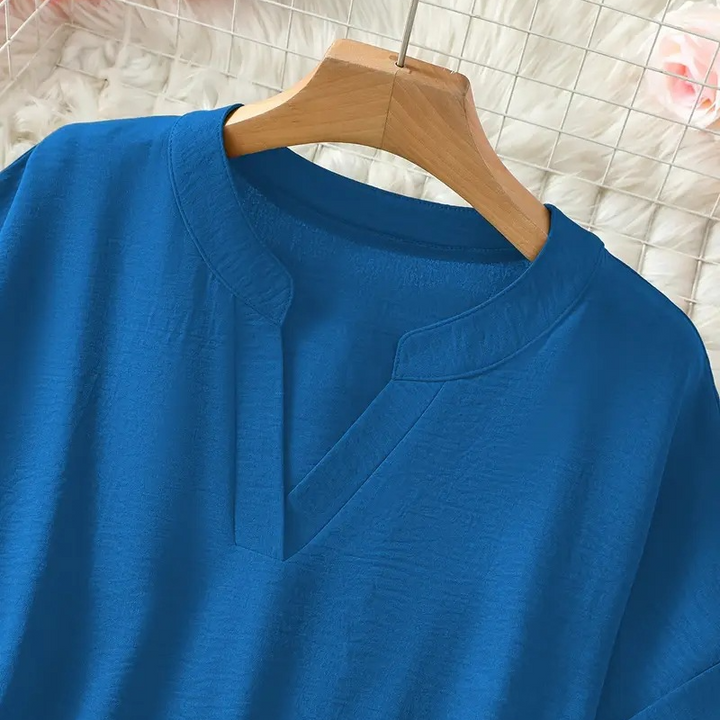Women's Stylish Mid Sleeve V-Neck Blouse