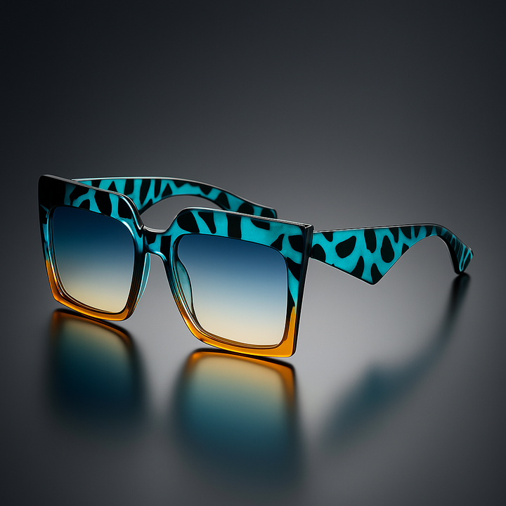 Stylish Cecile-Inspired Sunglasses Teal Sunset