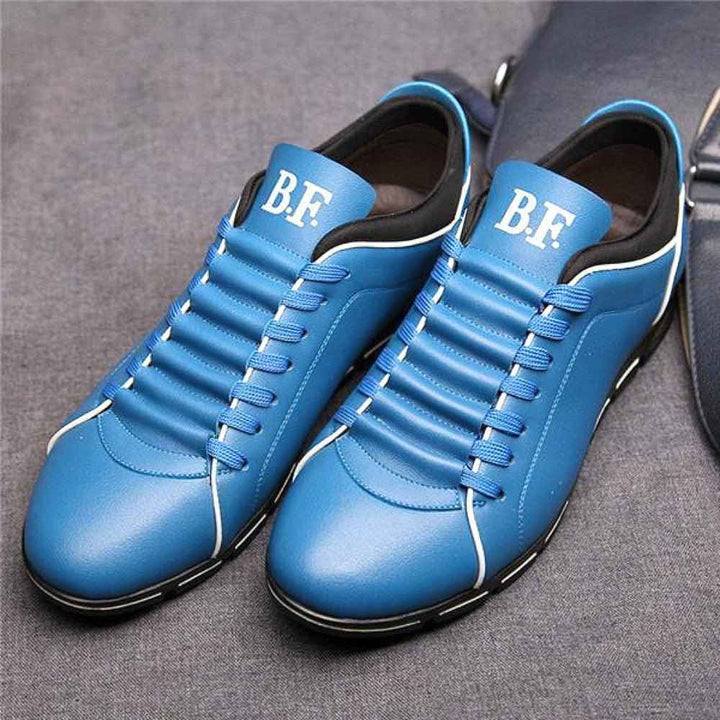Men's Casual Lace-Up Sneakers with Decorative Stitching | Stylish Footwear