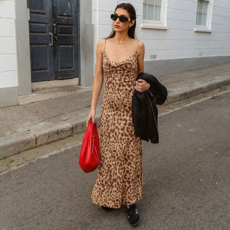 Merle | Women's Leopard Print Maxi Dress