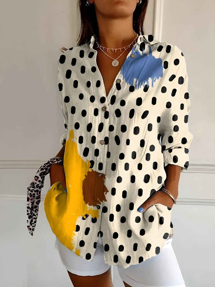 Women's Stylish Printed Button-Down Top