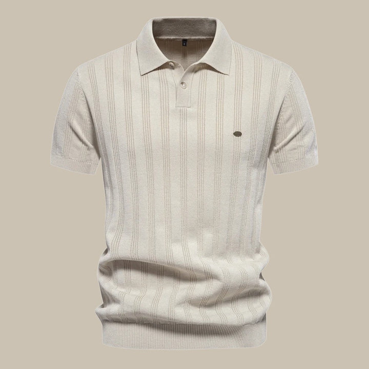 Men's Stylish Merino Wool Polo Shirt Beige