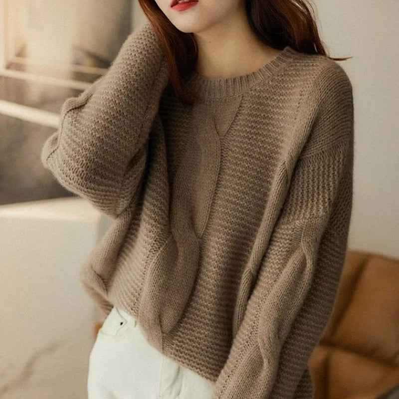 Women's Cozy Murcia Sweater - Stylish and Comfortable Knitwear Brown