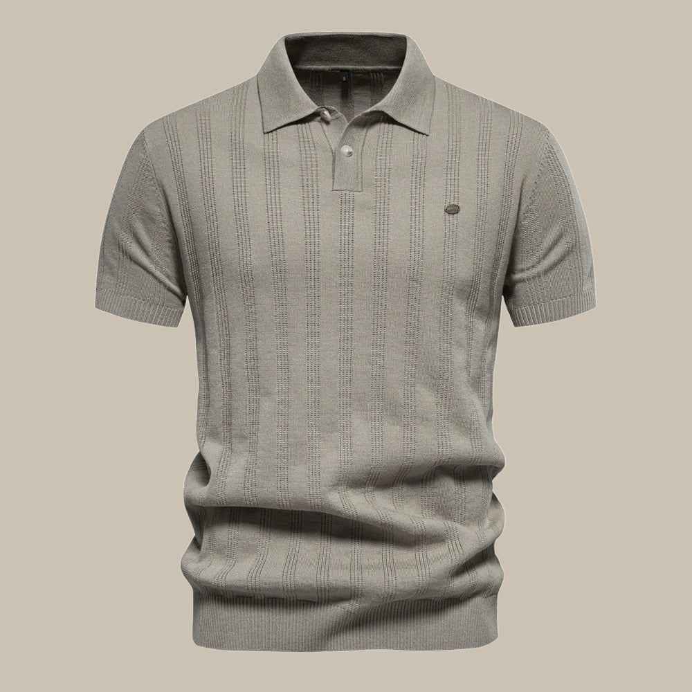 Men's Stylish Merino Wool Polo Shirt Khaki