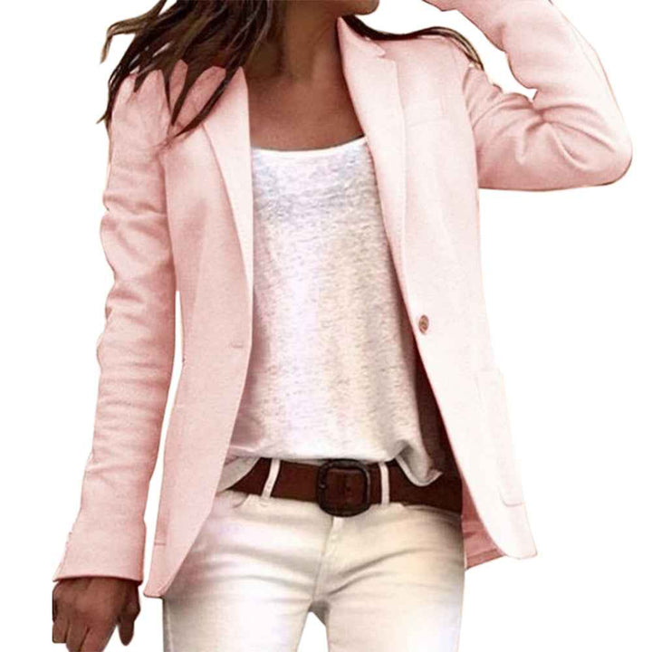 Women's Slim Fit Blazer – Tailored Design – Luxury Textured Fabric Pink
