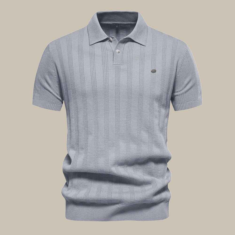 Men's Stylish Merino Wool Polo Shirt Gray