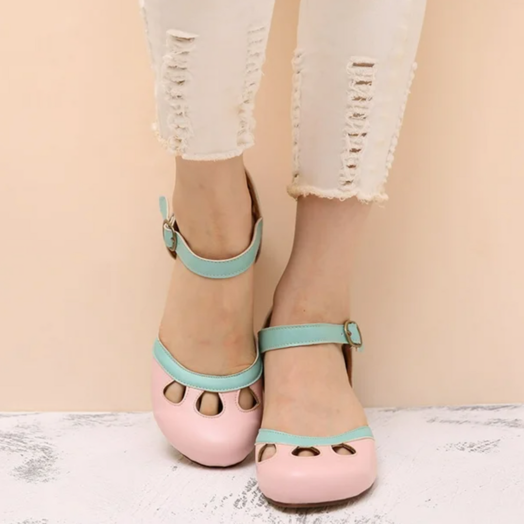 Patti | Comfortable Low-Heeled Sandals Pink