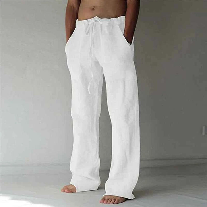 Men's Comfortable Baggy Pants - Stylish and Versatile White
