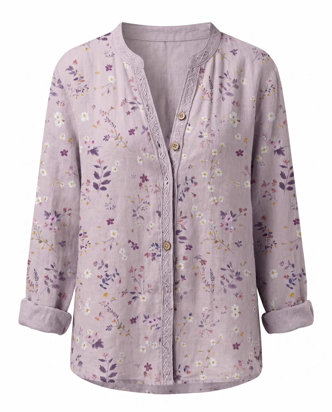 Women's Floral Print V-Neck Blouse in Vintage Style
