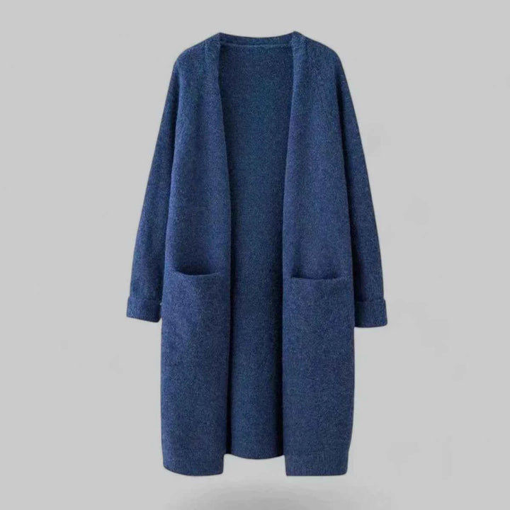 Women's Long Oversized Cashmere Blend Open Front Cardigan