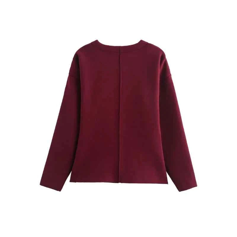 Women's Fitted V Neck Long Sleeve Hook Closure Knit Cardigan