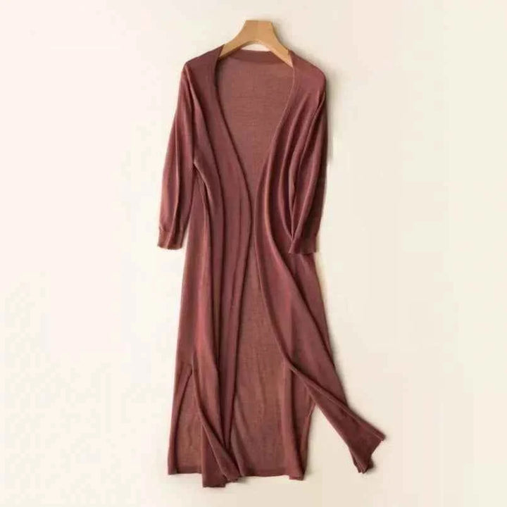 Women's Longline Open Front Lightweight Cardigan Sweater