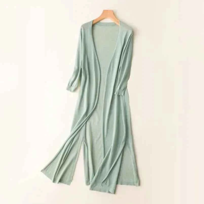 Women's Longline Open Front Lightweight Cardigan Sweater